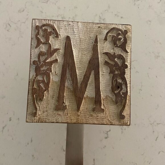 Farmhouse door wreath hanger monogram M - Picture 4 of 4